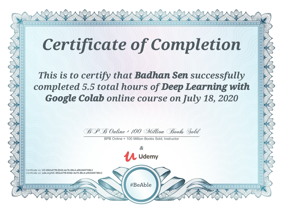 Deep Learning with Google Colab